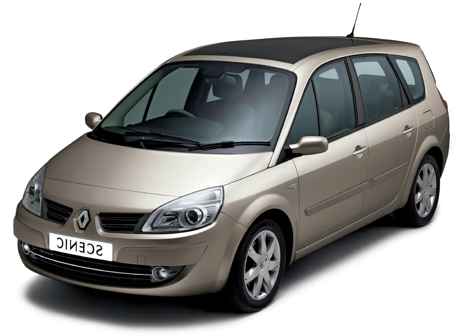 Protection de seuil de porte en acier inoxydable Renault Scenic II fabrication 06.2003 - 05.2009, carrosserie van