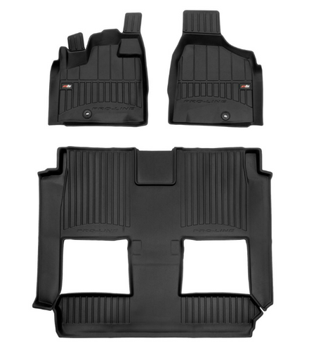 Tapis avec bords relevés Dodge Grand Caravan, fabrication 2007 - 2020, carrosserie van sièges baquets, console supérieure | 3D409941