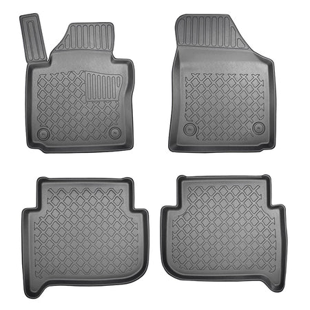 Tapis avec bords relevés Volkswagen Touran I, fabrication 03.2003 - 08.2015, carrosserie van 5-7 places, sans 3 ème file de sièges | 602551