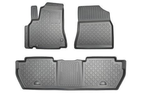 Tapis avec bords relevés Peugeot Partner II, fabrication 2008 - 08.2018, carrosserie van 5-7 places, sans 3 ème file de sièges | 602920