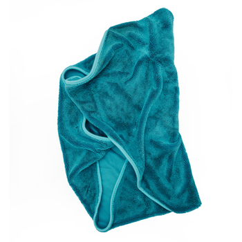 AMOS Powerfluff Serviette Microfibre Ultra-Absorbante, 1000 GSM, 60x80 cm, Bleu + Gant OFFERT