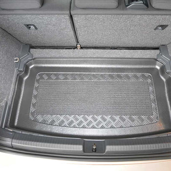 Tapis de coffre Volkswagen Polo VI, carrosserie berline, fabrication 10.2017 - présent, coffre inférieur, plancher variable en la position la plus bas | 193426