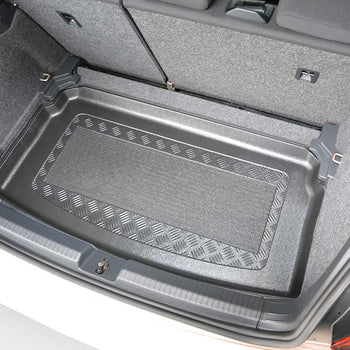 Tapis de coffre Volkswagen Polo VI, carrosserie berline, fabrication 10.2017 - présent, coffre inférieur, plancher variable en la position la plus bas | 193426