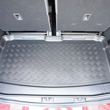 Tapis de coffre Volkswagen Caddy, carrosserie van, fabrication 11.2020 - présent, caddy, trendline, comfortline, highline, 7 places, derriere 3e rangée de sieges | 193891BSC