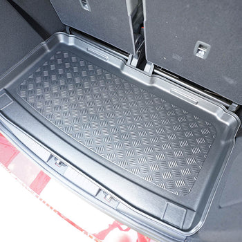 Tapis de coffre Volkswagen Caddy, carrosserie van, fabrication 11.2020 - présent, caddy, trendline, comfortline, highline, 7 places, derriere 3e rangée de sieges | 193891BSC