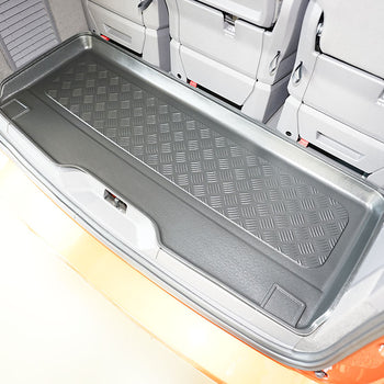 Tapis de coffre Volkswagen T7 Multivan eHybrid PHEV, carrosserie van, fabrication 10.2021 - présent, empattement court, derriere 3e rangée de sieges | 193893BSC