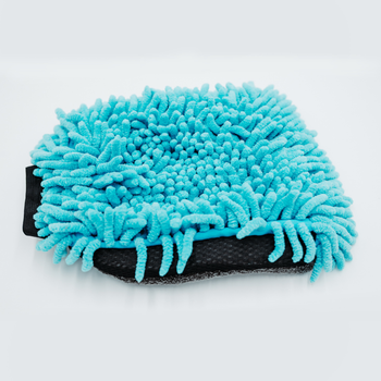 AMOS Powerfluff Serviette Microfibre Ultra-Absorbante, 1000 GSM, 60x80 cm, Bleu + Gant OFFERT