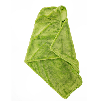 AMOS Powerfluff Serviette Microfibre Ultra-Absorbante, 1000 GSM, 60x80 cm, Vert + Gant OFFERT