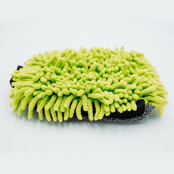 AMOS Powerfluff Serviette Microfibre Ultra-Absorbante, 1000 GSM, 60x80 cm, Vert + Gant OFFERT