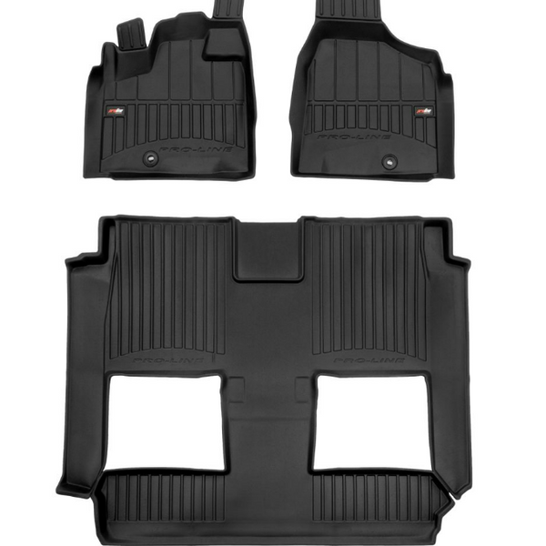 Tapis avec bords relevés Dodge Grand Caravan, fabrication 2007 - 2020, carrosserie van sièges baquets, console supérieure | 3D409941