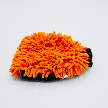 AMOS Powerfluff Serviette Microfibre Ultra-Absorbante, 1000 GSM, 60x80 cm, Orange + Gant OFFERT