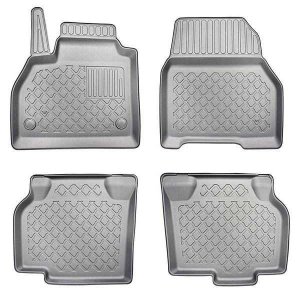 Tapis avec bords relevés Renault Kangoo II, fabrication 2008 - 04.2021, carrosserie van 5-7 places, empattement l2, sans 3 ème file de sièges | 603028