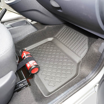 Tapis avec bords relevés Renault Kangoo II, fabrication 2008 - 04.2021, carrosserie van 5-7 places, empattement l2, sans 3 ème file de sièges | 603028