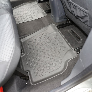 Tapis avec bords relevés Renault Kangoo II, fabrication 2008 - 04.2021, carrosserie van 5-7 places, empattement l2, sans 3 ème file de sièges | 603028