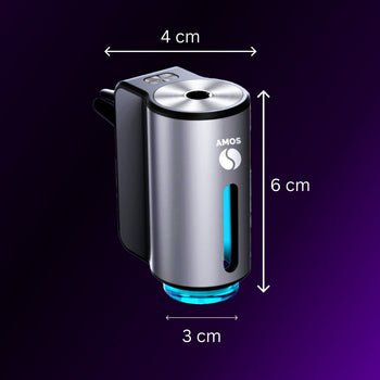Coffret Amos mini Purple – diffuseur de parfum gris + set violet avec 7 recharges de parfum