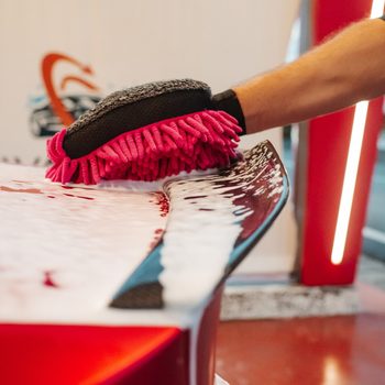 AMOS Powerfluff Serviette Microfibre Ultra-Absorbante, 1000 GSM, 60x80 cm, Rose + Gant OFFERT