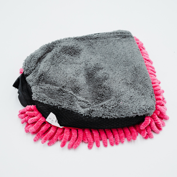 AMOS Powerfluff Serviette Microfibre Ultra-Absorbante, 1000 GSM, 60x80 cm, Rose + Gant OFFERT