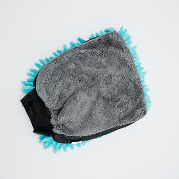 AMOS Powerfluff Serviette Microfibre Ultra-Absorbante, 1000 GSM, 60x80 cm, Bleu + Gant OFFERT