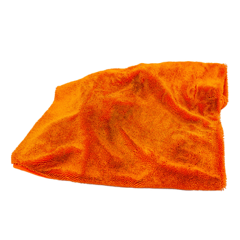 AMOS Powerfluff Serviette Microfibre Ultra-Absorbante, 1000 GSM, 60x80 cm, Orange + Gant OFFERT