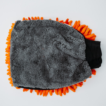 AMOS Powerfluff Serviette Microfibre Ultra-Absorbante, 1000 GSM, 60x80 cm, Orange + Gant OFFERT