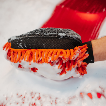 AMOS Powerfluff Serviette Microfibre Ultra-Absorbante, 1000 GSM, 60x80 cm, Orange + Gant OFFERT