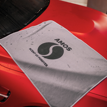 AMOS Powerfluff Serviette Microfibre Ultra-Absorbante, 1000 GSM, 60x80 cm, Gris + Gant OFFERT