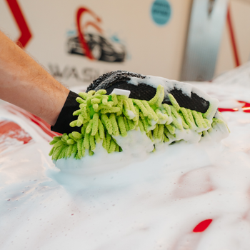 AMOS Powerfluff Serviette Microfibre Ultra-Absorbante, 1000 GSM, 60x80 cm, Vert + Gant OFFERT