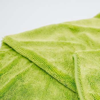 AMOS Powerfluff Serviette Microfibre Ultra-Absorbante, 1000 GSM, 60x80 cm, Vert + Gant OFFERT