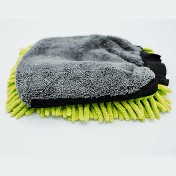 AMOS Powerfluff Serviette Microfibre Ultra-Absorbante, 1000 GSM, 60x80 cm, Vert + Gant OFFERT