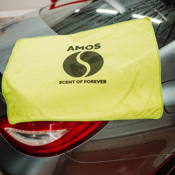 AMOS Powerfluff Serviette Microfibre Ultra-Absorbante, 1000 GSM, 60x80 cm, Vert + Gant OFFERT