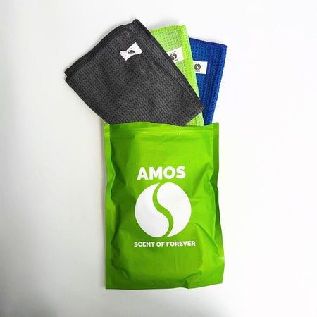 Set de 3 serviettes microfibres colorées AMOS 400 GSM 40 x 40 cm