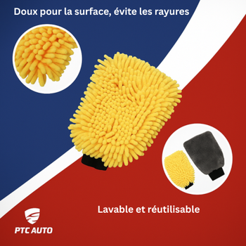 Gant de lavage et de nettoyage 2 en 1 en microfibre