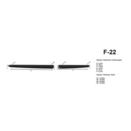 Moulures de carrosserie latérales Mazda 2 III, fabrication 02.2015 - présent, carrosserie berline | F-22