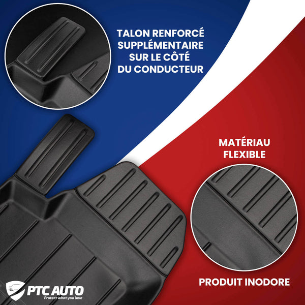 Tapis avec bords relevés Tesla Model 3 Model 3 Facelift, fabrication 2020 - 2022, carrosserie sedán ne convient pas à la version avec pompe à chaleur | 3D408593