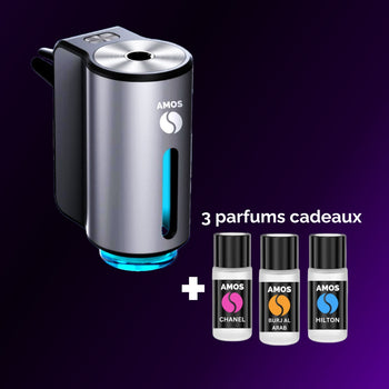 Coffret Diffuseur de parfum AMOS mini GRIS + 3 parfums OFFERTS