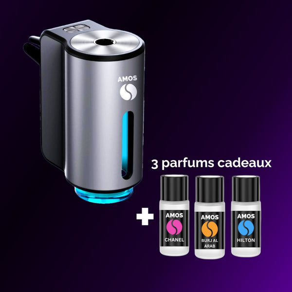 Coffret Diffuseur de parfum AMOS mini GRIS + 3 parfums OFFERTS