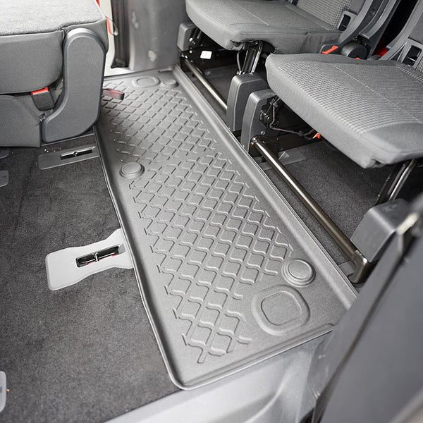 Tapis avec bords relevés Volkswagen Caddy Maxi, fabrication 11.2020 - présent, carrosserie van 7 places, rangée 3 | 693891
