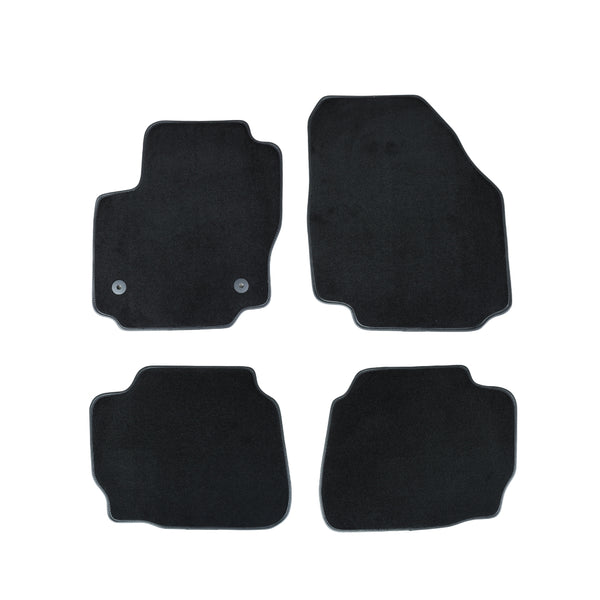 Tapis en moquette de voiture (noir) Hyundai I10 I, fabrication 2008 - 2013, carrosserie berline, système de fixation rond | 1027654BLACK