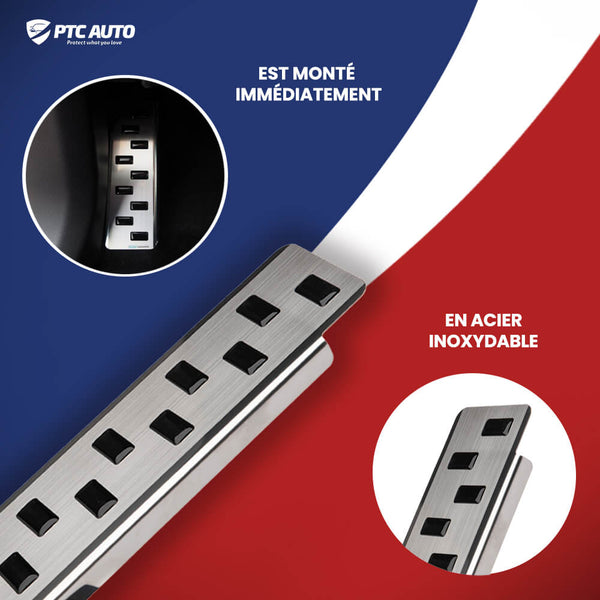 Protection en acier inoxydable pour pédale repos-pied Citroen C1 I, fabrication 2005 - 06.2014, carrosserie berline #1 - 2