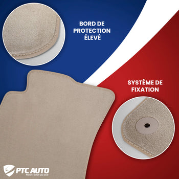 Tapis en moquette de voiture (beige) Audi Q3 I, fabrication 08.2011 - 06.2018, carrosserie suv #1 - 2