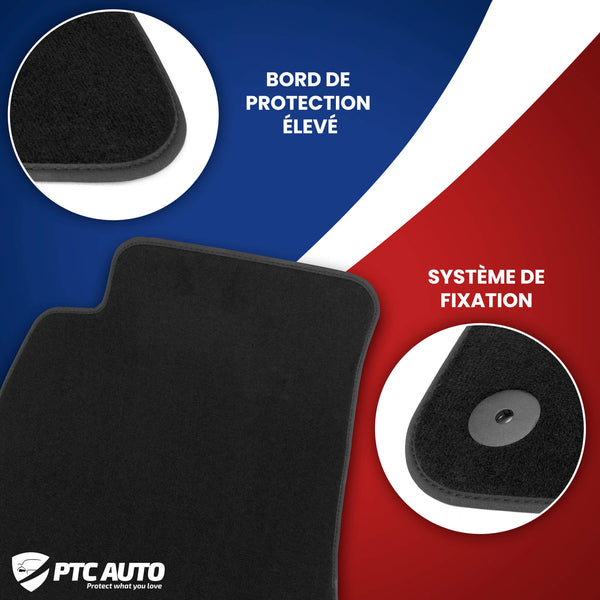 Tapis en moquette de voiture (noir) Toyota Yaris III, fabrication 09.2011 - 08.2020, carrosserie berline #1 - 2